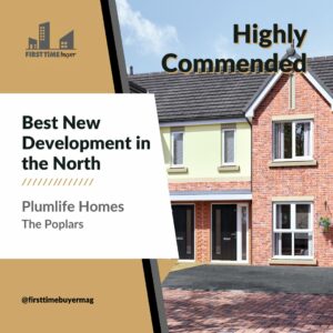 A certificate showing Plumlife Homes' win at the First Time Buyer Awards