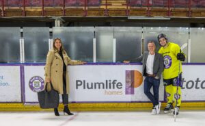Plumlife Homes Staff with Manchester Storm player, Tyler Hinam